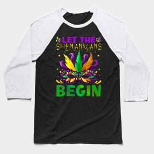 Let The Shenanigans Begin Mardi Gras Kids Baseball T-Shirt